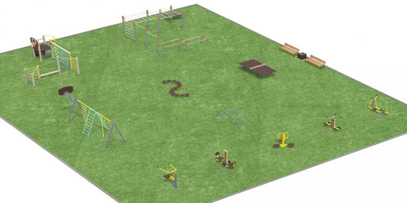 Дизайн проект спортплощадки разновозрастной  в Хабаровске