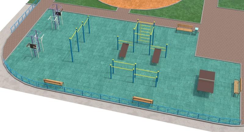 Проект спортивной площадки с столом теннисным в Хабаровске