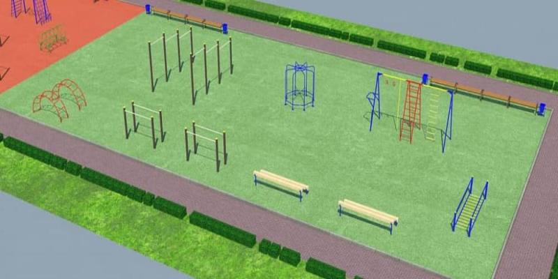 Проект детско-спортивной площадки для школы - детсада в Хабаровске