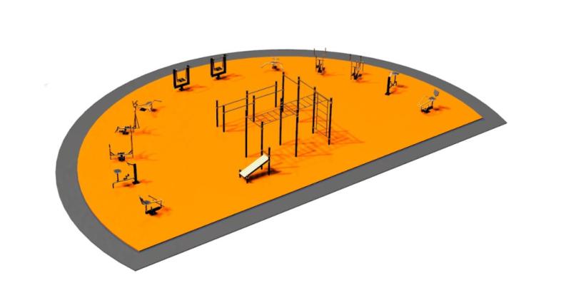 Дизайн проект спортплощадки Полукруглая в Хабаровске