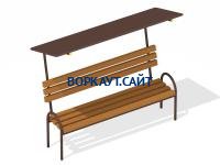 Лавочка под навесом МАФ 1607 в Хабаровске