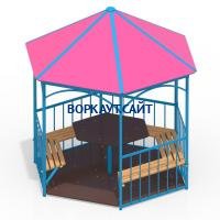 Беседка со столом, лавками и полом МАФ 4123 в Хабаровске