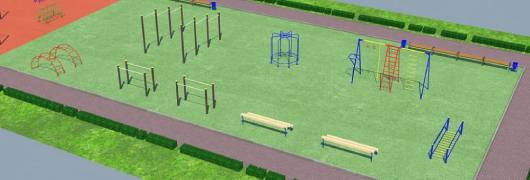 Проект детско-спортивной площадки для школы - детсада в Хабаровске