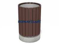 Урна деревянная круглая с бетонным основанием МАФ 1632 в Хабаровске