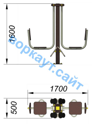 Уличный тренажер "Жим ногами горизонтальный " УТ 003 в Хабаровске