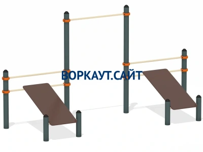 Воркаут с турником и двойной скамьей для пресса ВС-28 в Хабаровске