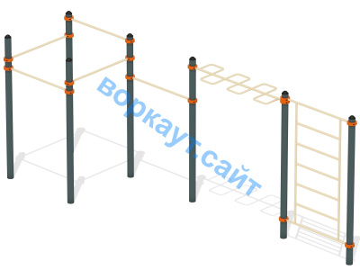 Воркаут турники с шведской стенкой и рукоходом  ВС-21 в Хабаровске