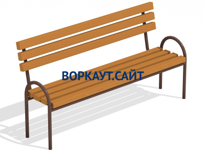 Парковая лавочка со спинкой МАФ 1605 в Хабаровске