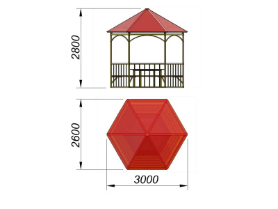 Беседка со столом и лавками МАФ 4121 в Хабаровске