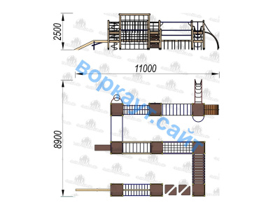 Детский спортивный комплекс Полоса препятствий ДСК 3116 в Хабаровске