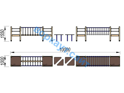 Детский спортивный комплекс Двойной мостик ДСК 3115 в Хабаровске