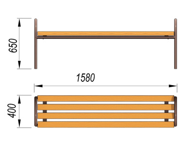 Лавочка парковая МАФ 1603 в Хабаровске