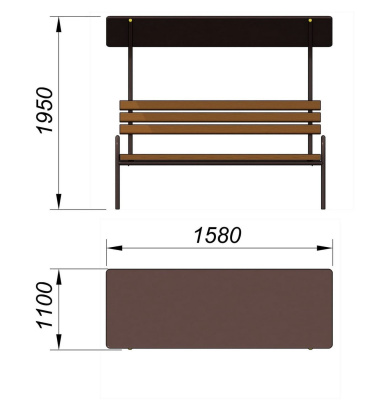 Лавочка под навесом МАФ 1607 в Хабаровске