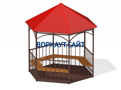 Беседка с лавками и полом МАФ 4122 в Хабаровске