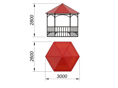 Беседка с лавками и полом МАФ 4122 в Хабаровске