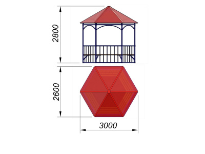 Беседка с лавками МАФ 4120 в Хабаровске