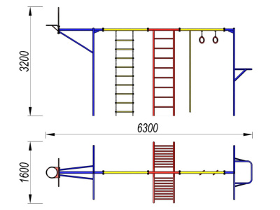 Гимнастический комплекс с баскетбольным щитом МАФ 3001 в Хабаровске Гимнастический комплекс с баскетбольным щитом МАФ 3001 в Хабаровске